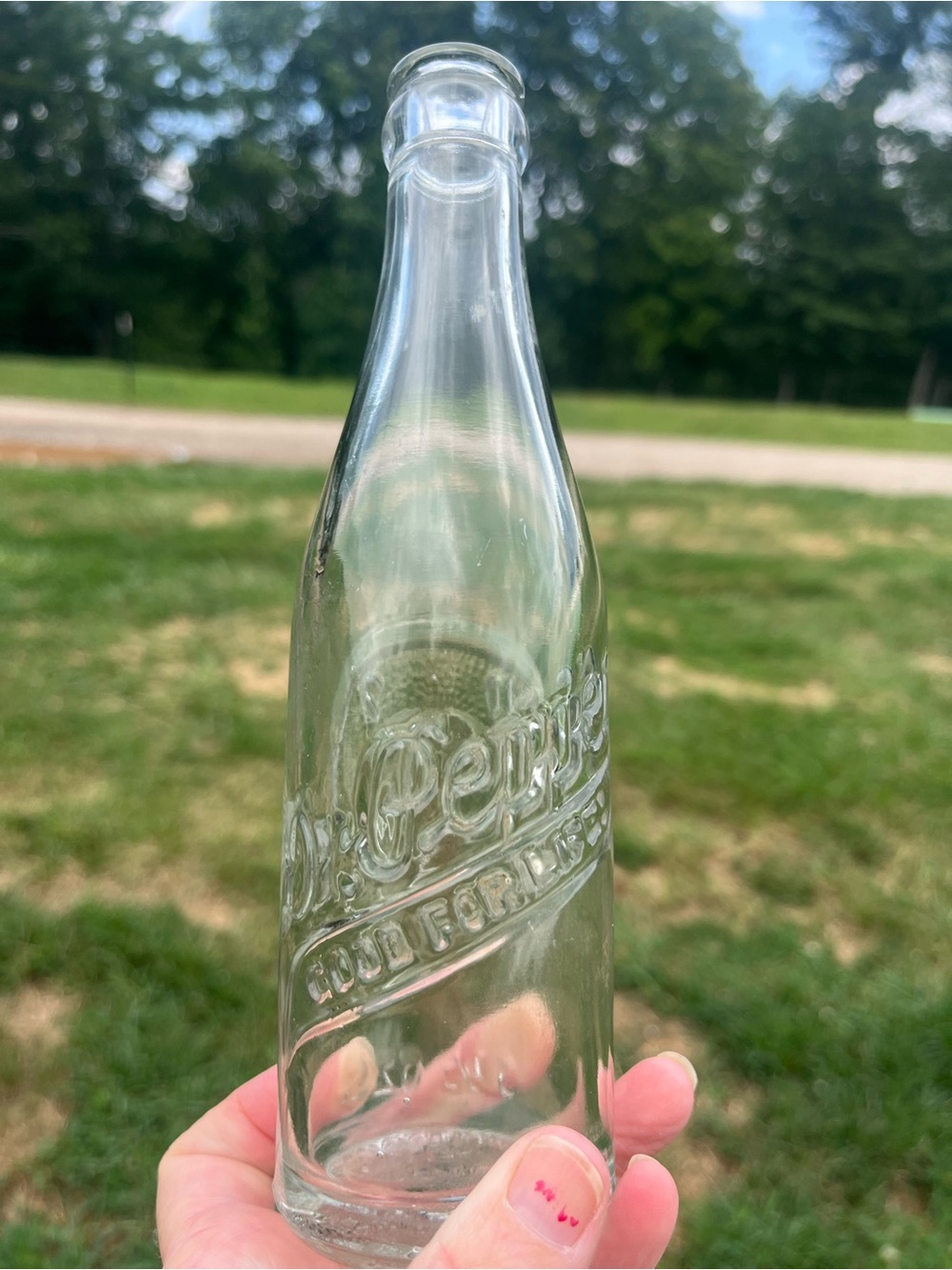 Vintage Dr Pepper, Parkersburg, WVA Clear Glass Bottle - Embossed Logo